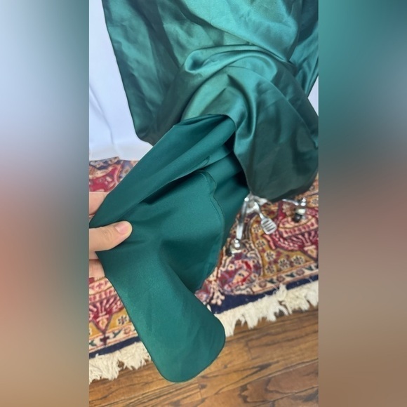 ALFRED SUNG One-Shoulder Green Dress with pockets - Picture 14 of 16